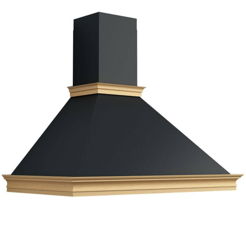 HOTTE DECO RUSTIQUE 60CM NOIR/BOIS 1011.60