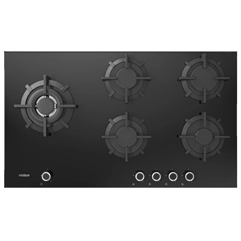 PLAQUE AP952BS02 A GAZ PREMIUM NOIR 5 FEUX