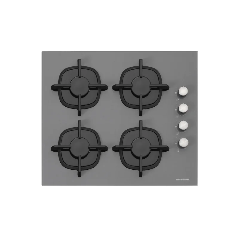 PLAQUE A GAZ SILVERLINE GRIS 4 FEUX
