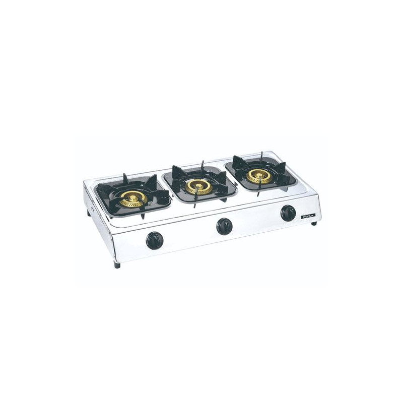CUISINIÈRE À GAZ BIOLUX M.7040X 3 FEUX INOX